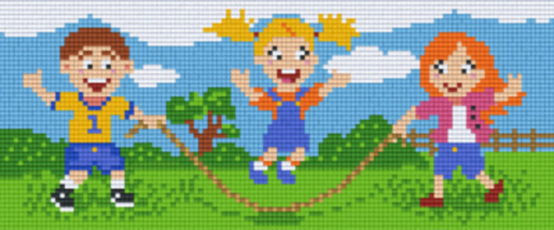 Rope Jumping Three [3] Baseplate PixelHobby Mini-mosaic Art Kit image 0